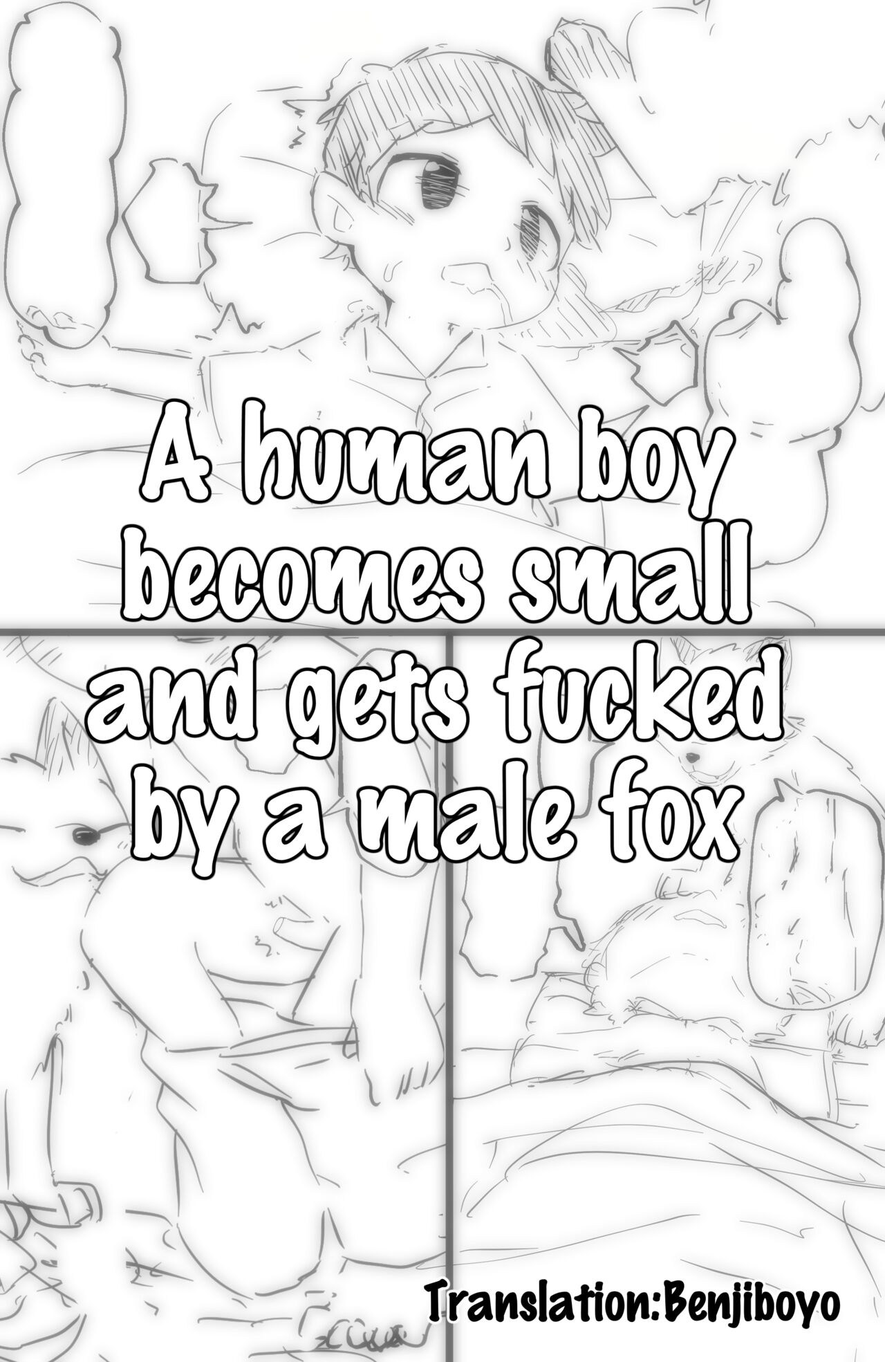 Ningen ga Kitsune ni Shou o Nomasareta Nochi Okasareru | A human boy becomes small and gets fucked by a male fox [English]