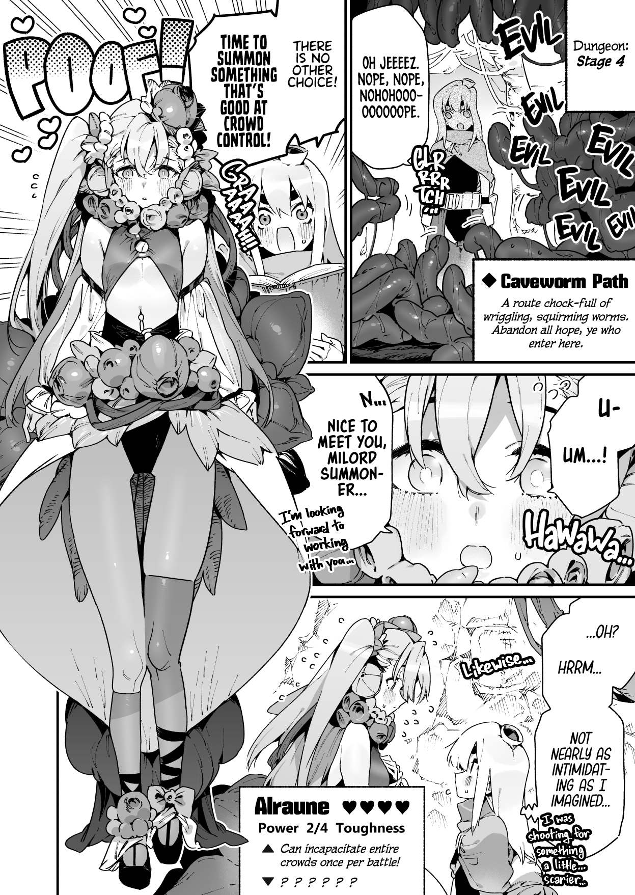 Yobidashita Aruraune ni Tsuyome no Yajirushi o Muke Rareru Shoukansamurai-kun… Yokatta ne… | Summoner-kun (Alraune Has His Face Squarely Inside A Crosshair Lined With Hearts) [English] [head empty]